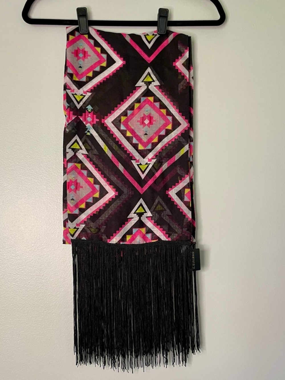 Forever 21 Colorful Aztec Print Fringe Scarf Wrap NWT
